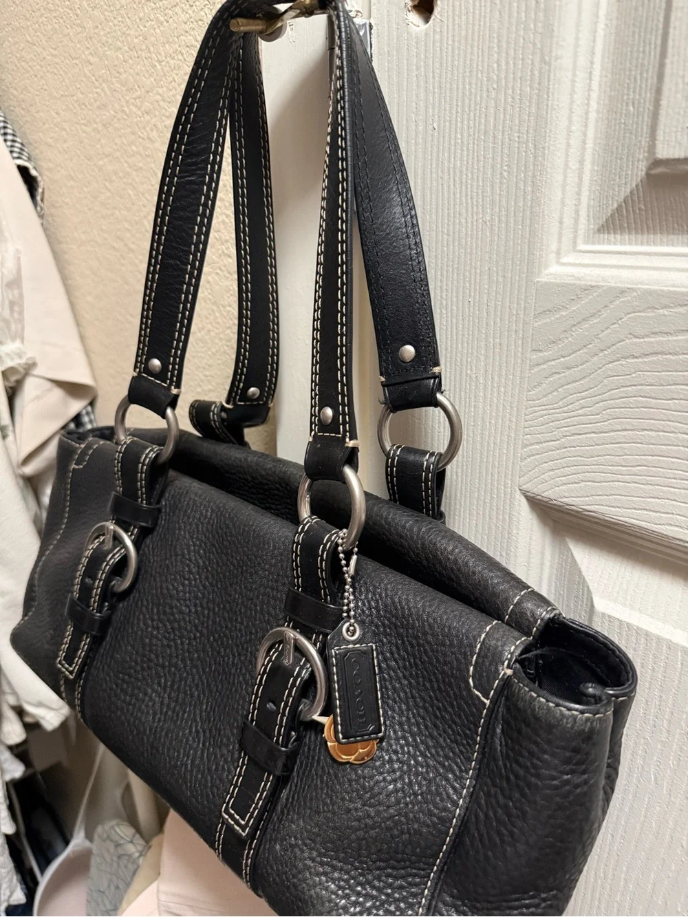 Coach Chelsea Vintage - Leather Shoulder Bag with Silver Hardware